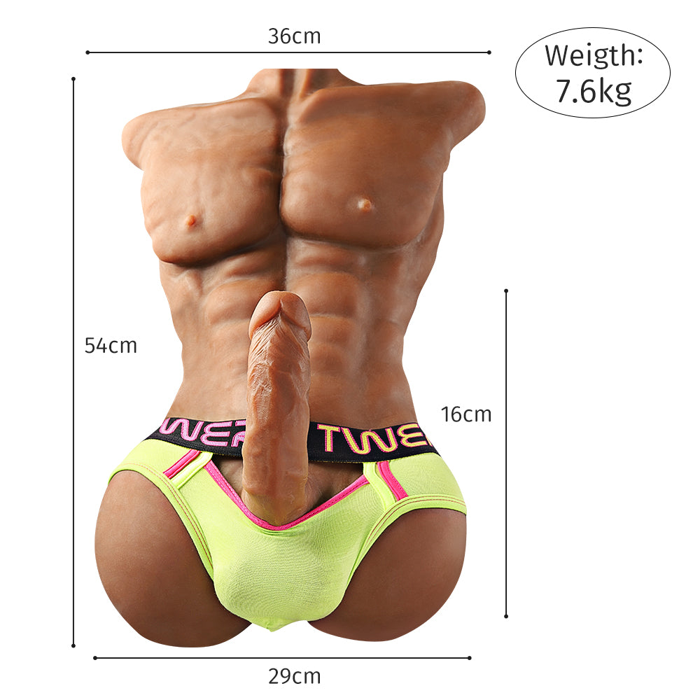 16.8LB Male Sex Doll Torso with Flexible Dildo