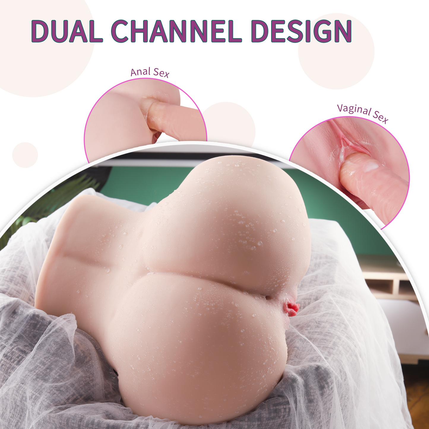 17.4LB Realistic Sex Doll Torso Pocket Pussy Ass