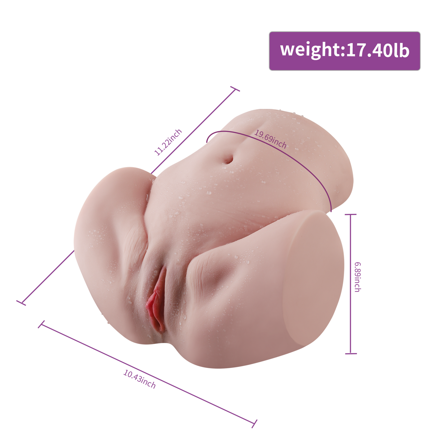 17.4LB Realistic Sex Doll Torso Pocket Pussy Ass