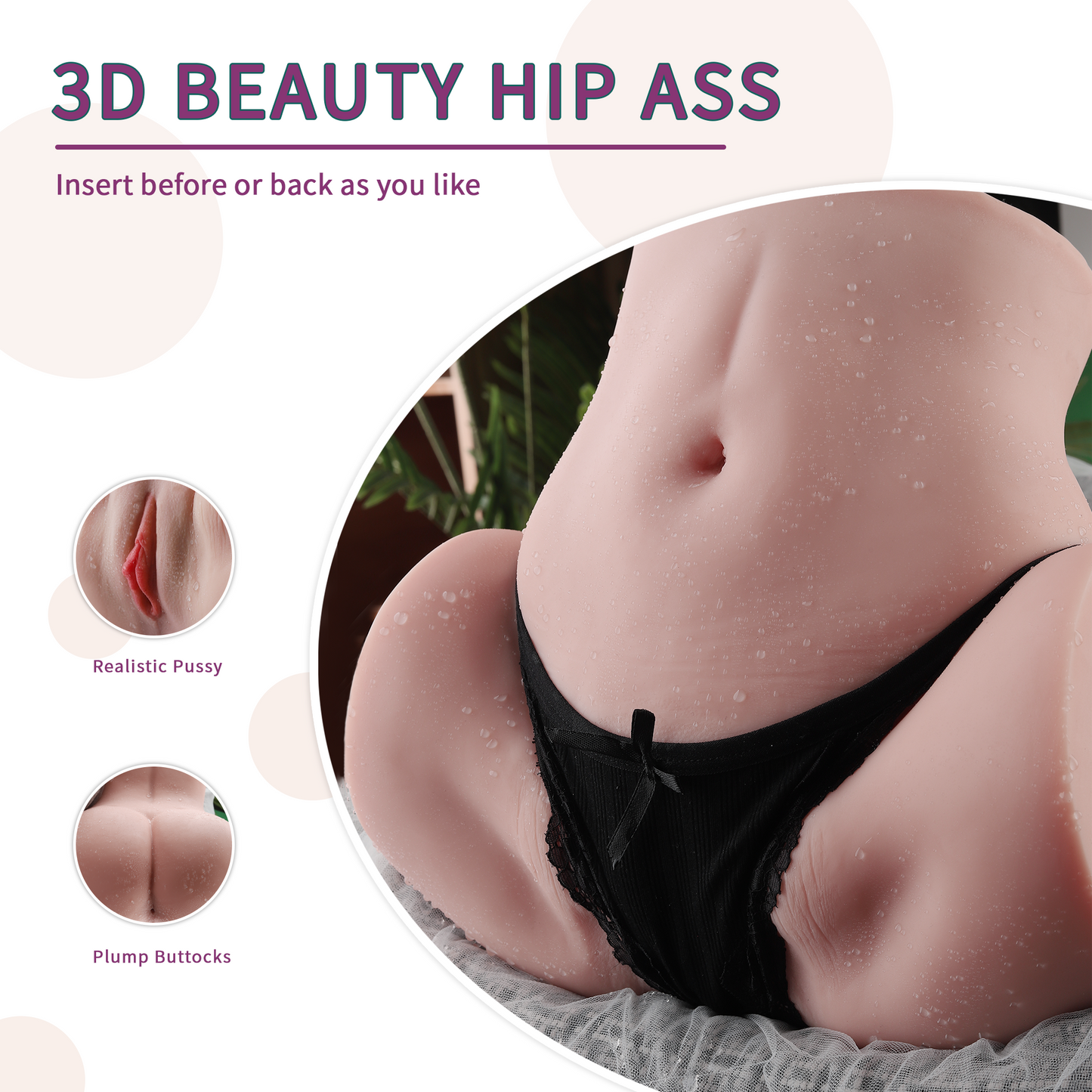 17.4LB Realistic Sex Doll Torso Pocket Pussy Ass