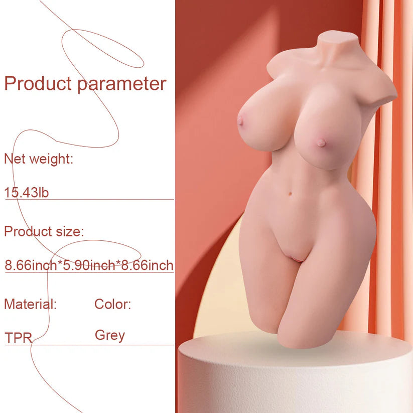 15.43LB Female Half Body BBW Big Breast Butts Life Size Sex Doll