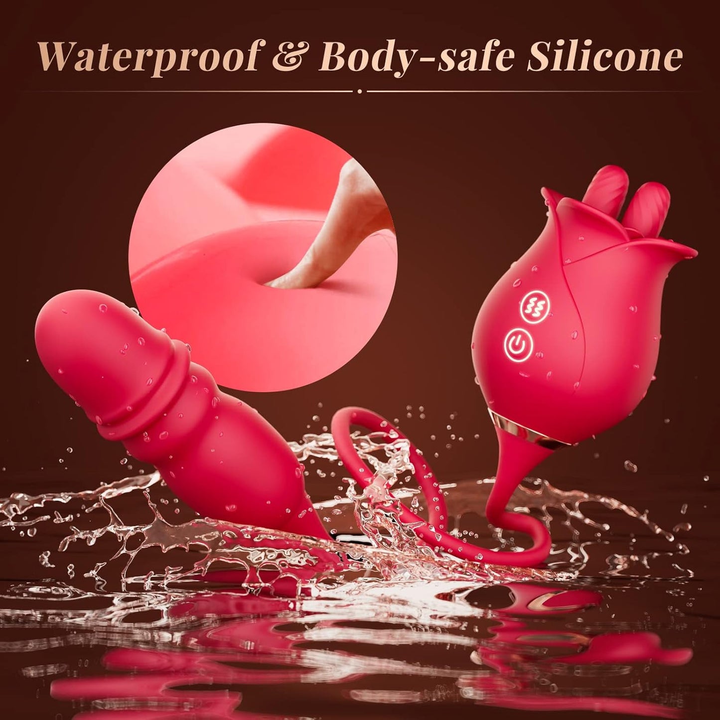 3-in-1 Rose Vibrator with Dual Tongue