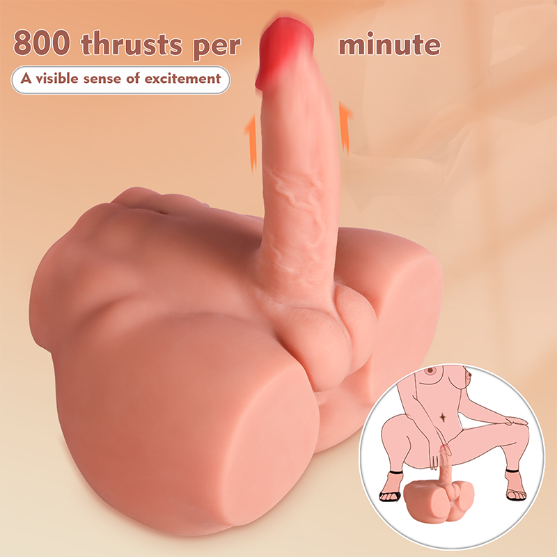 9.56LB Automatic Thrusting Vibration Realistic Male Sex Doll with Dildo