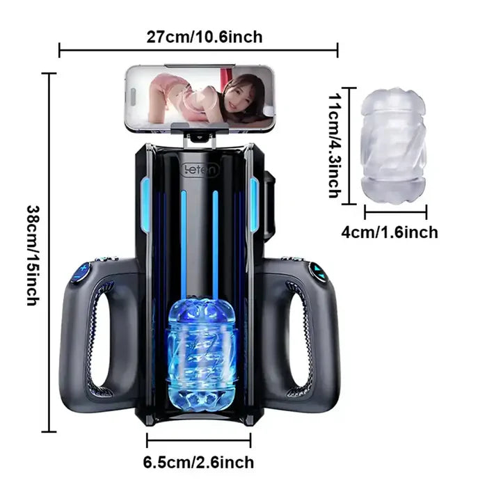 Leten Cannon King: XT5 Fully Auto Quickshot Stroker With 2 Sleeves 10 Modes & 10 Speeds
